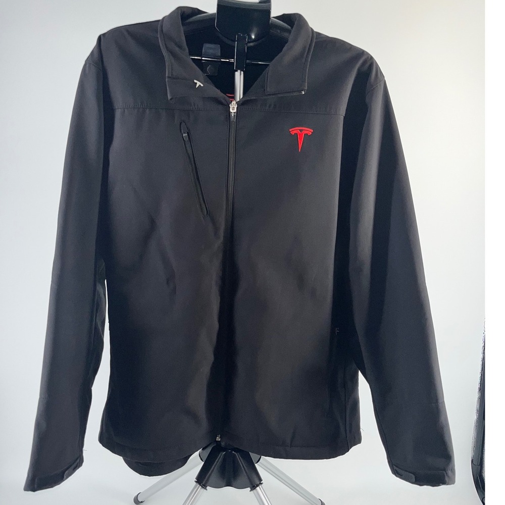 Men's Tesla Corporate Employee Soft Shell Jacket Embroidered Full Zip Size XL